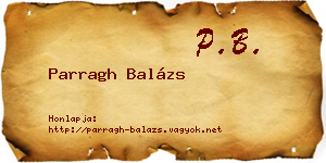 Parragh Balázs névjegykártya