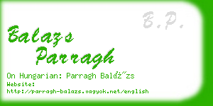 balazs parragh business card